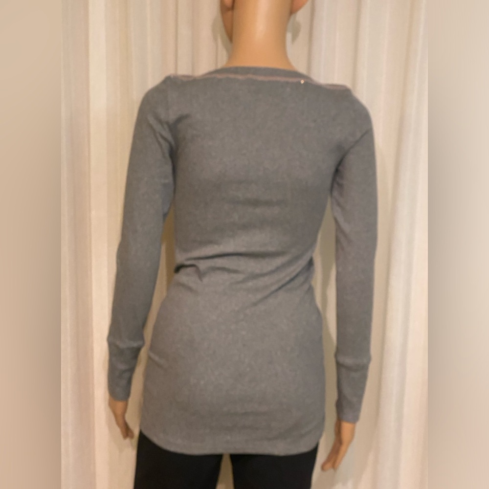 Brunello Cucinelli Grey Cotton/Lycra Top Size S Monali Beading Boat Neck Womens - Picture 5 of 16
